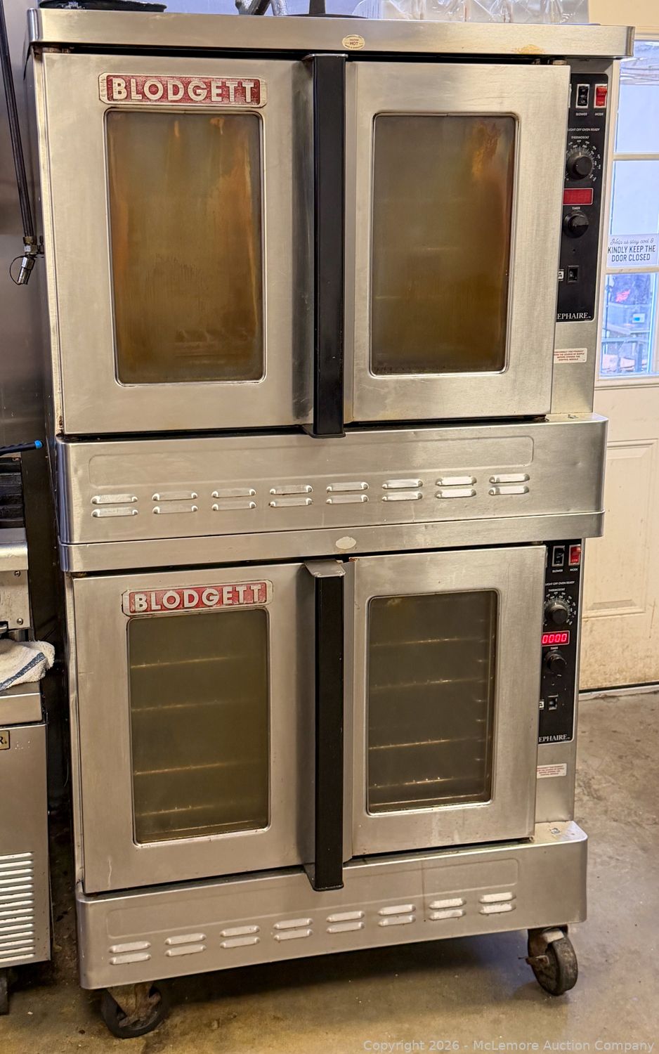 Blodgett Zephaire double-stack gas convection ovens at the Biscuit Love Franklin liquidation